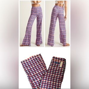Anthropologie Maeve Escape Printed Pants Blue Red NEW